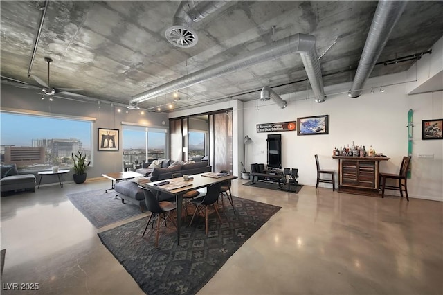 900 Las Vegas Blvd Unit 715, Las Vegas, NV 89101 - dining space featuring finished concrete flooring and ceiling fan
