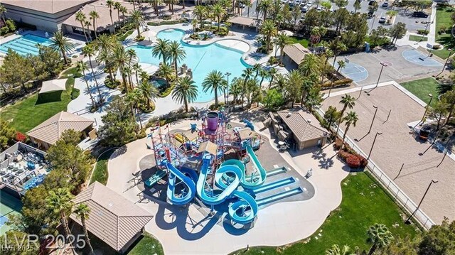 66 Sunset Bay St, Las Vegas, NV 89148 - aerial view of a pool area