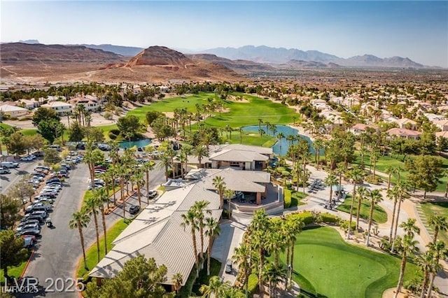 66 Sunset Bay St, Las Vegas, NV 89148 - aerial perspective of suburban area featuring a golf club and a water and mountain view