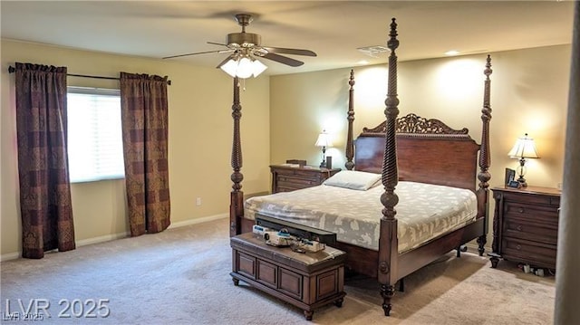 6339 Sharp Rock Ct, Las Vegas, NV 89139 - bedroom featuring light colored carpet, baseboards, and a ceiling fan