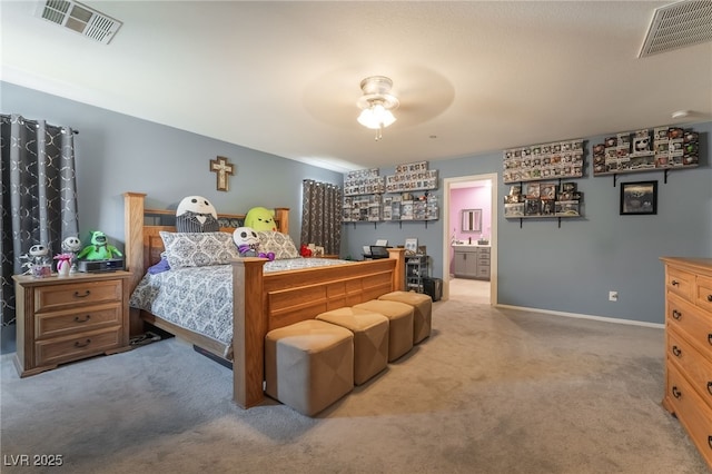 162 Sand Lake St, Henderson, NV 89074 - bedroom featuring carpet floors, ensuite bath, ceiling fan, and baseboards