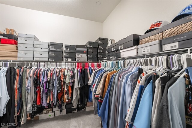 162 Sand Lake St, Henderson, NV 89074 - walk in closet featuring carpet and lofted ceiling