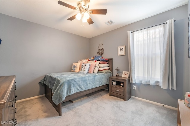 162 Sand Lake St, Henderson, NV 89074 - bedroom featuring light carpet, baseboards, and a ceiling fan