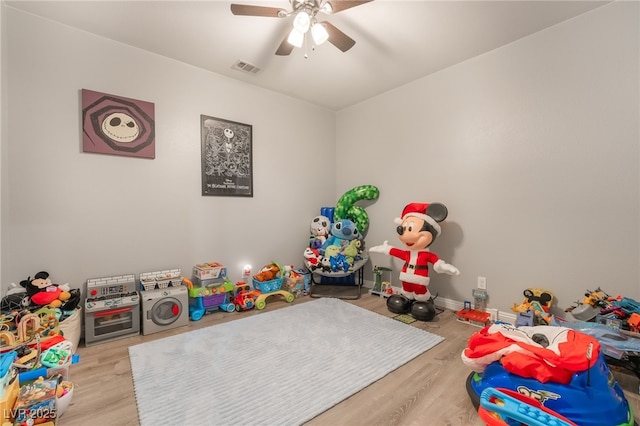 162 Sand Lake St, Henderson, NV 89074 - game room featuring wood finished floors and a ceiling fan