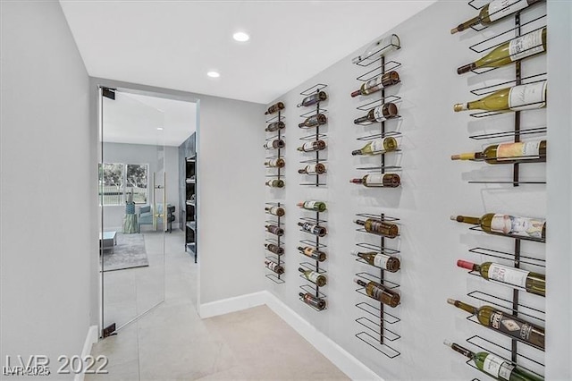 778 Vegas Valley Dr, Las Vegas, NV 89109 - wine area featuring recessed lighting, baseboards, and tile patterned floors