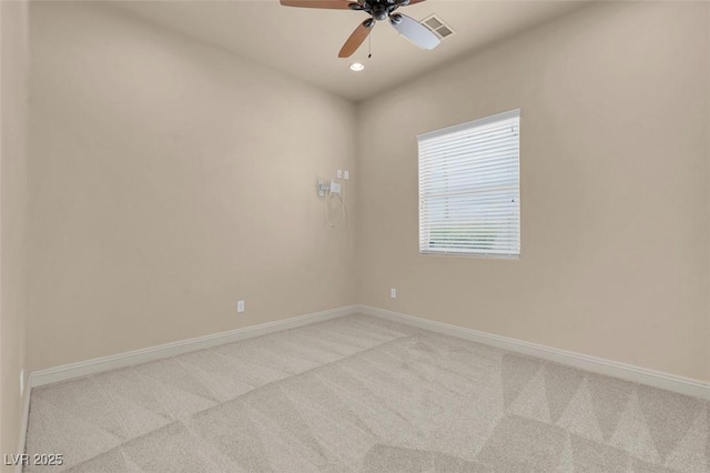 7668 Friendly Breeze Ct, Las Vegas, NV 89123 - unfurnished room with light carpet, ceiling fan, baseboards, and recessed lighting