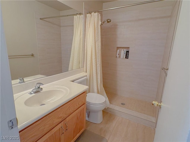 1564 Silver Knoll Ave, Las Vegas, NV 89123 - full bathroom featuring a tile shower, vanity, and toilet