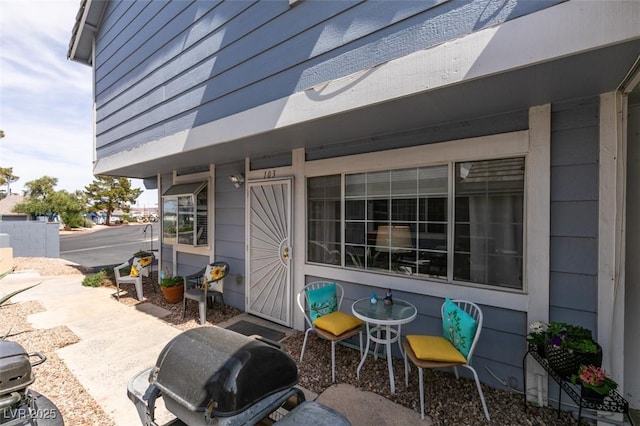 view of patio with grilling area