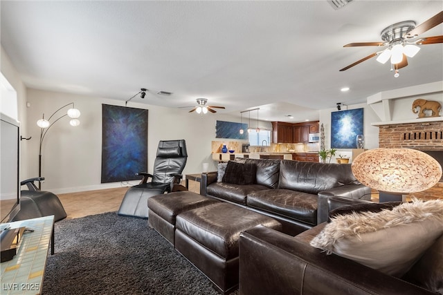 4185 W Arby Ave, Las Vegas, NV 89118 - living area with ceiling fan and baseboards