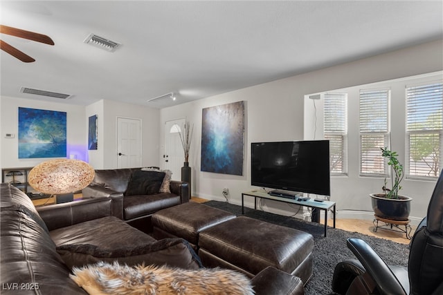 4185 W Arby Ave, Las Vegas, NV 89118 - living area with ceiling fan and baseboards
