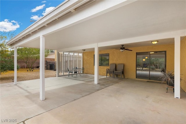 4185 W Arby Ave, Las Vegas, NV 89118 - view of patio / terrace with ceiling fan and fence