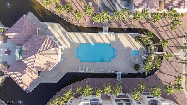 5000 Red Rock St Unit 237, Las Vegas, NV 89118 - aerial view of property and surrounding area with a pool area