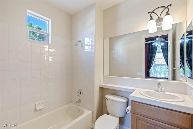 10761 Capesthorne Way, Las Vegas, NV 89135 - bathroom with toilet, bathtub / shower combination, and vanity