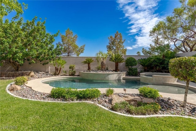 10761 Capesthorne Way, Las Vegas, NV 89135 - view of swimming pool with an in-ground hot tub
