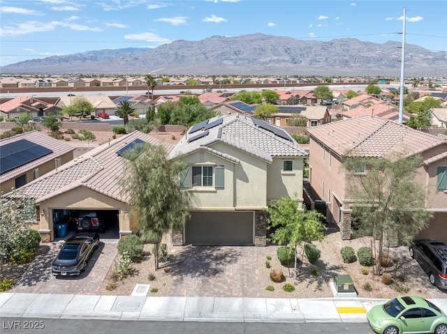 4050 Midnight Crest Ave, North Las Vegas, NV 89031 - aerial view of residential area featuring a mountain backdrop