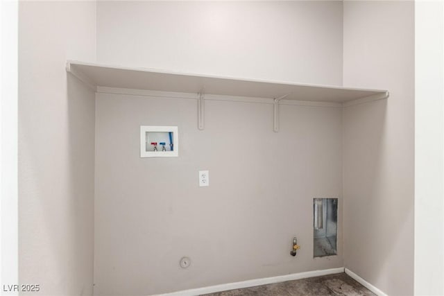 8266 Lincoln Valley St, Las Vegas, NV 89123 - clothes washing area featuring gas dryer hookup, washer hookup, and baseboards