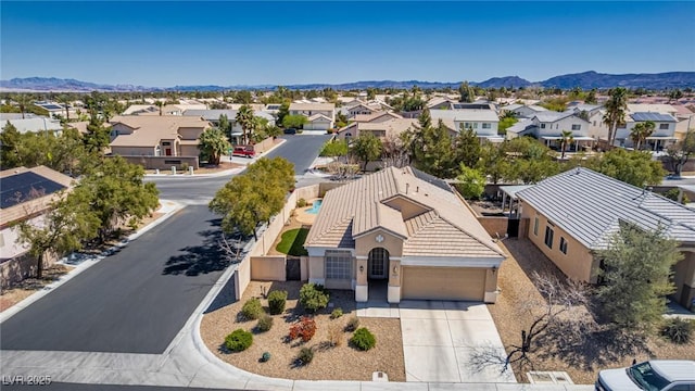 8266 Lincoln Valley St, Las Vegas, NV 89123 - aerial view of residential area with a mountainous background