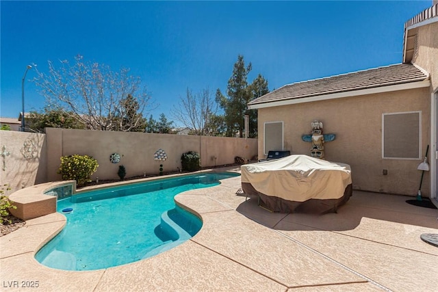 8266 Lincoln Valley St, Las Vegas, NV 89123 - view of swimming pool with a fenced backyard and a patio area