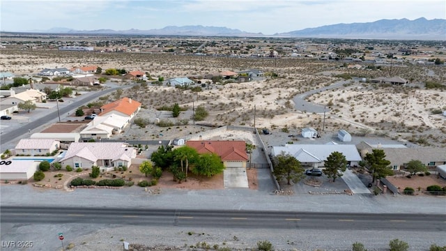 3481 Winery Rd, Pahrump, NV 89048 - aerial view of residential area featuring a mountain backdrop and a desert landscape