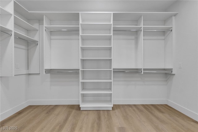 walk in closet featuring wood finished floors