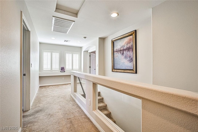 6409 Shawnee Springs Ct, Las Vegas, NV 89139 - hall featuring light carpet and baseboards
