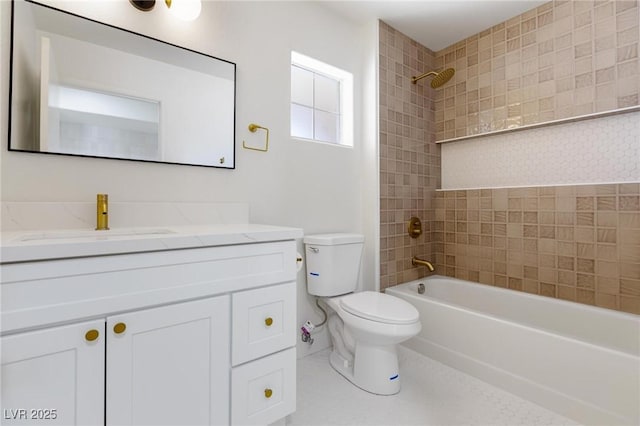 2913 Hawksdale Dr, Las Vegas, NV 89134 - bathroom with toilet, tub / shower combination, and vanity