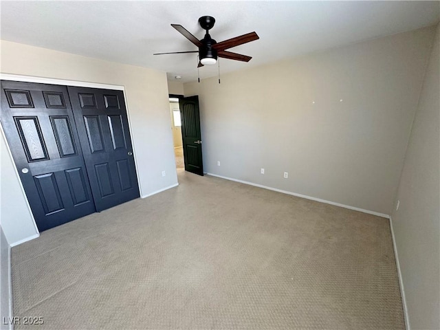 3938 E Chaffe Ave, Pahrump, NV 89061 - unfurnished bedroom with carpet flooring, baseboards, a closet, a ceiling fan, and ensuite bath