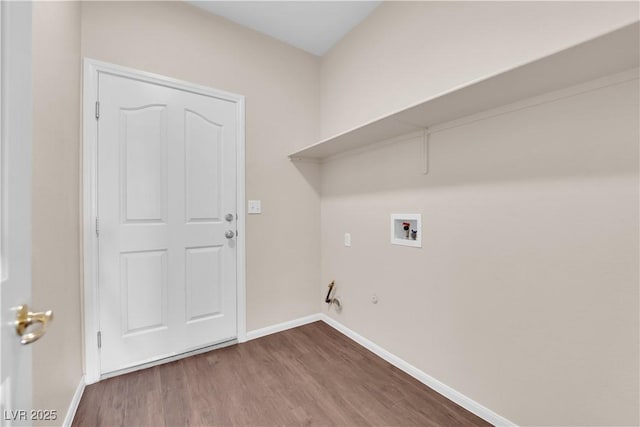 82 Autumn Day St, Henderson, NV 89012 - washroom with hookup for a washing machine, dark wood finished floors, baseboards, and hookup for a gas dryer