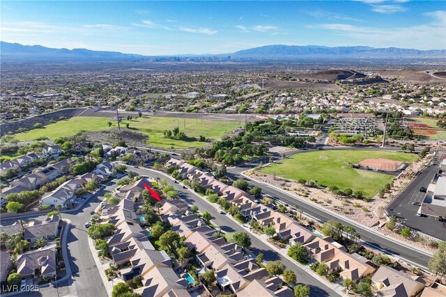 2309 Tedesca Dr, Henderson, NV 89052 - aerial view of residential area with a mountainous background