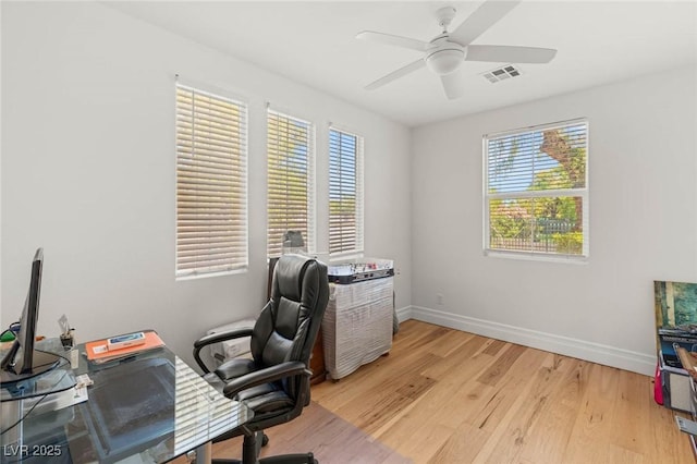 2940 Cimini Ct, Henderson, NV 89052 - office area featuring plenty of natural light, light wood-style flooring, and baseboards