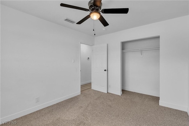 4186 Toronto Cir, Las Vegas, NV 89121 - unfurnished bedroom with carpet floors, baseboards, a closet, and a ceiling fan