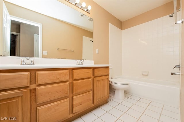 8205 Harrogate Ave, Las Vegas, NV 89129 - full bath featuring tile patterned floors, toilet, bathing tub / shower combination, and double vanity