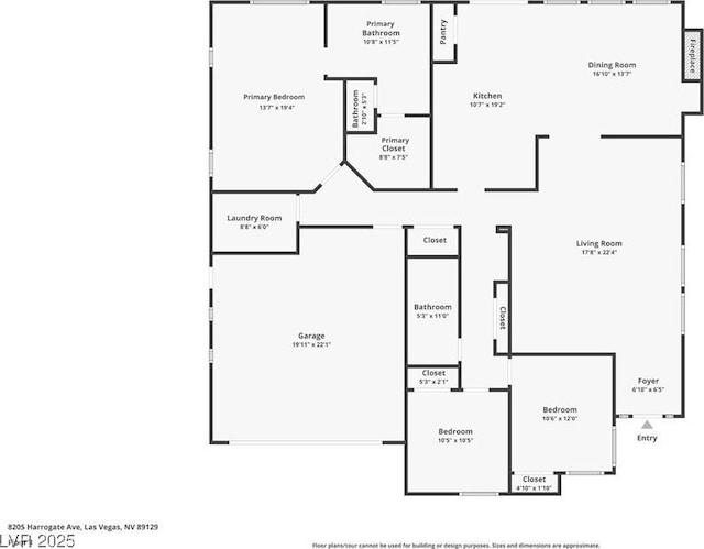 8205 Harrogate Ave, Las Vegas, NV 89129 - floor plan / room layout