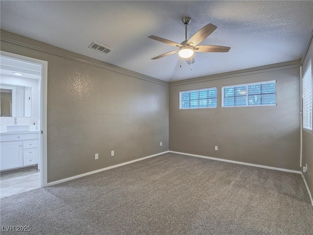 5452 Big Sky Ln, Las Vegas, NV 89149 - carpeted empty room with ceiling fan, baseboards, and crown molding