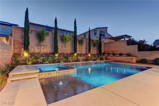 8335 Beaten Path Ct, Las Vegas, NV 89166 - view of swimming pool featuring a fenced backyard and a pool with connected hot tub