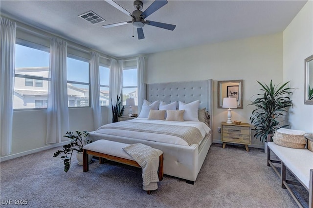 8335 Beaten Path Ct, Las Vegas, NV 89166 - bedroom featuring multiple windows, carpet, ceiling fan, and baseboards