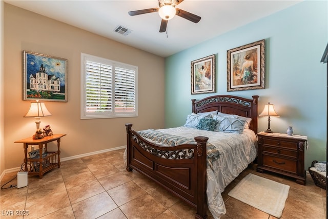 8125 Soledad Canyon St, Las Vegas, NV 89131 - bedroom featuring light tile patterned floors, baseboards, and a ceiling fan