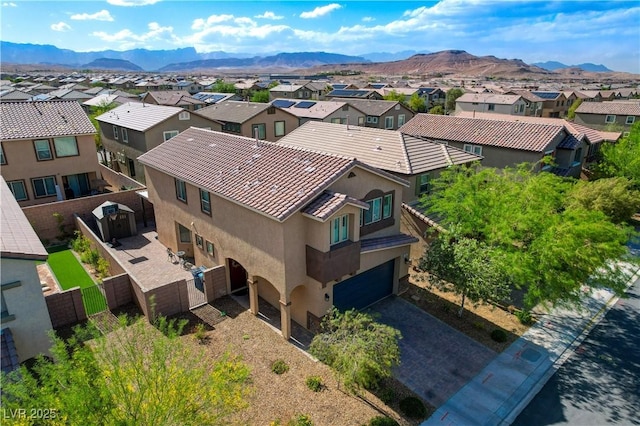 9327 S Chieftain St, Las Vegas, NV 89178 - aerial view of residential area featuring a mountain backdrop