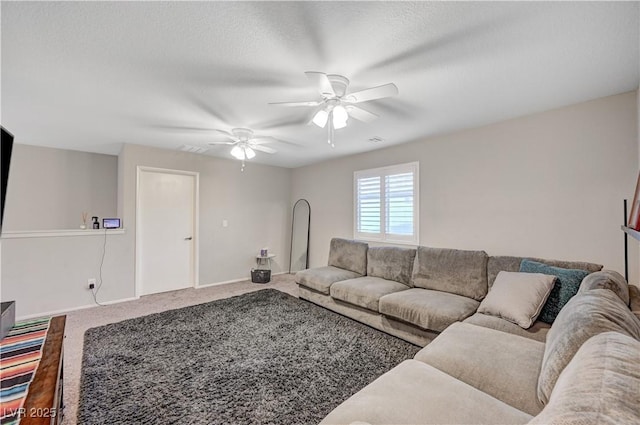 9327 S Chieftain St, Las Vegas, NV 89178 - carpeted living area featuring a ceiling fan and baseboards