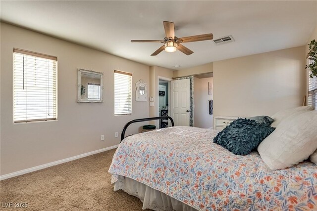 680 Moonlight Stroll St, Henderson, NV 89002 - bedroom with carpet flooring, baseboards, and ceiling fan