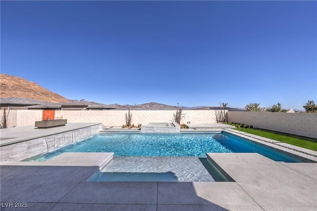 10048 Copper Edge Rd, Las Vegas, NV 89148 - view of pool with a fenced backyard, a patio, and a pool with connected hot tub