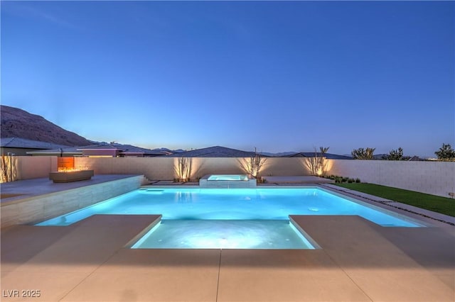 10048 Copper Edge Rd, Las Vegas, NV 89148 - view of swimming pool with a fenced backyard, a patio area, and a pool with connected hot tub