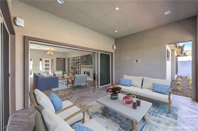 10048 Copper Edge Rd, Las Vegas, NV 89148 - view of patio / terrace with an outdoor living space