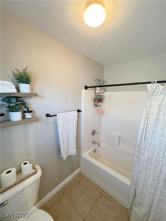 8340 Winterchase Pl, Las Vegas, NV 89143 - full bath featuring toilet, tile patterned floors, baseboards, and shower / tub combo