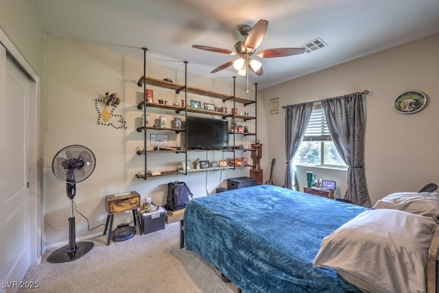 10623 Auburn Springs Ave, Las Vegas, NV 89166 - carpeted bedroom with a closet, ceiling fan, and baseboards