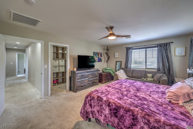 10623 Auburn Springs Ave, Las Vegas, NV 89166 - bedroom featuring light colored carpet and a ceiling fan