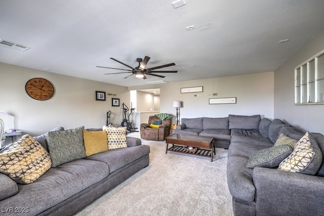 10623 Auburn Springs Ave, Las Vegas, NV 89166 - carpeted living room with a ceiling fan