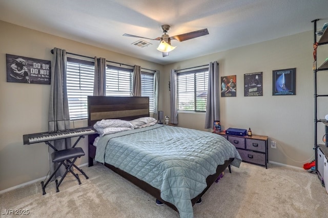 10623 Auburn Springs Ave, Las Vegas, NV 89166 - bedroom with light colored carpet, baseboards, and a ceiling fan
