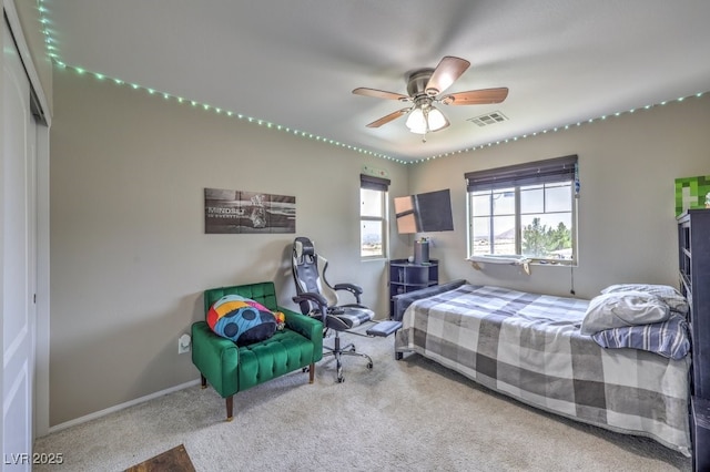 10623 Auburn Springs Ave, Las Vegas, NV 89166 - carpeted bedroom featuring baseboards and a ceiling fan