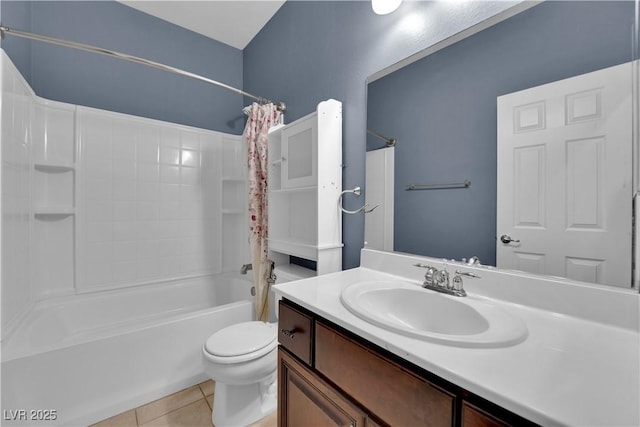 4063 Lower Saxon Ave, North Las Vegas, NV 89085 - bathroom with vanity, tile patterned flooring, and shower / tub combo